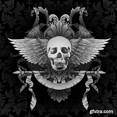 T-Shirt Skull Designs 50xEPS