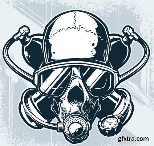 T-Shirt Skull Designs 50xEPS