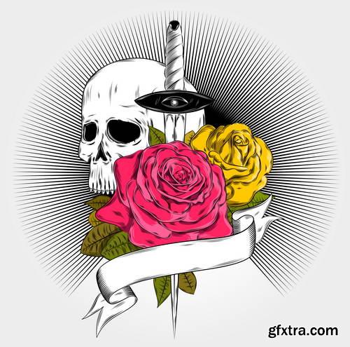 T-Shirt Skull Designs 50xEPS