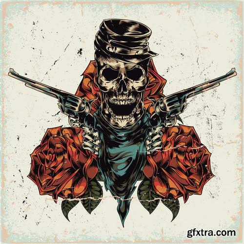 T-Shirt Skull Designs 50xEPS