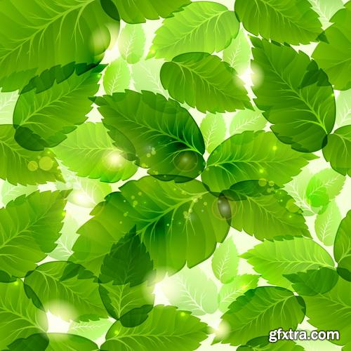 Green Leaves Background #3, 25xEPS