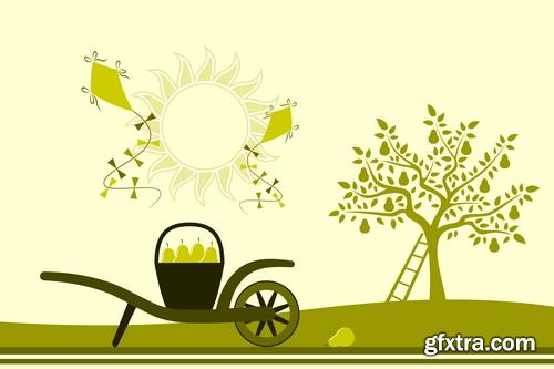 Green Leaves Background #3, 25xEPS