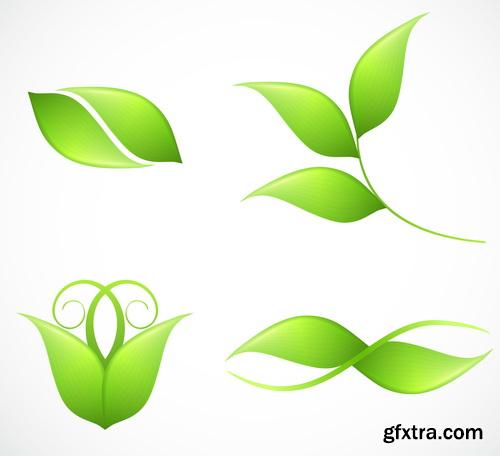 Green Leaves Background #3, 25xEPS