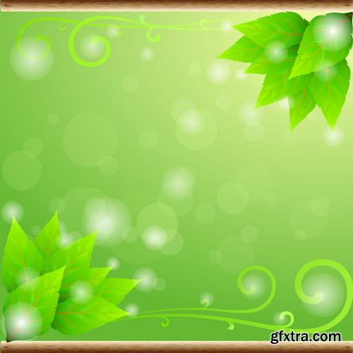 Green Leaves Background #3, 25xEPS