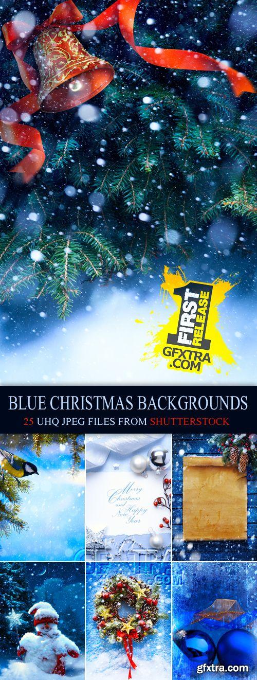 Stock Photo - Blue Christmas Backgrounds