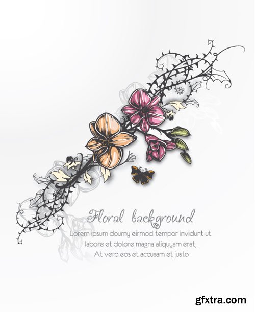 Floral Illustrations Set #2, 25xEPS