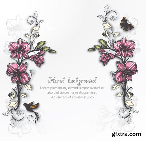 Floral Illustrations Set #2, 25xEPS
