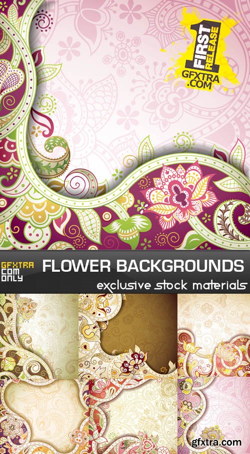 Flower Backgrounds, 25xEPS Flower Backgrounds, 25xEPS