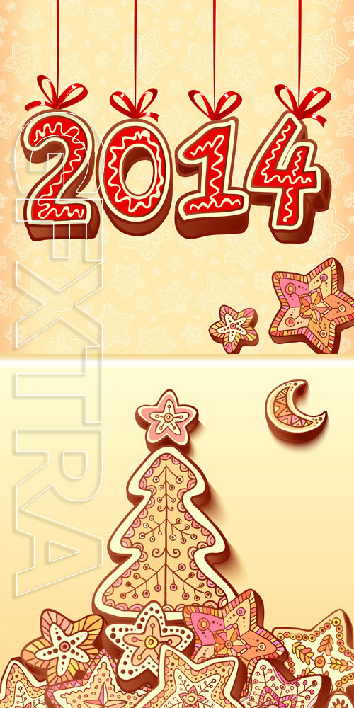 Legal release - Christmas gingerbread greeting cards vector