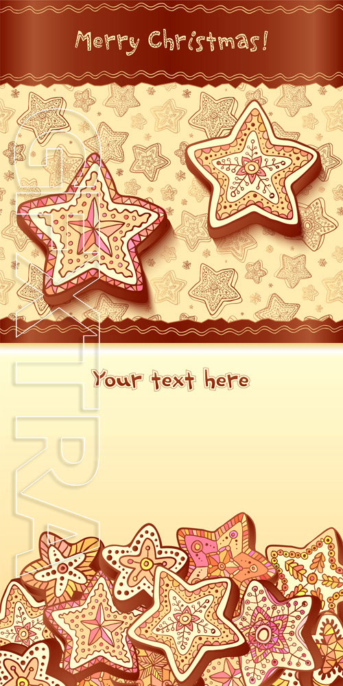 Legal release - Christmas gingerbread greeting cards vector