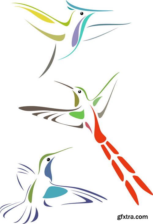 Stylized Birds II, 25xEPS