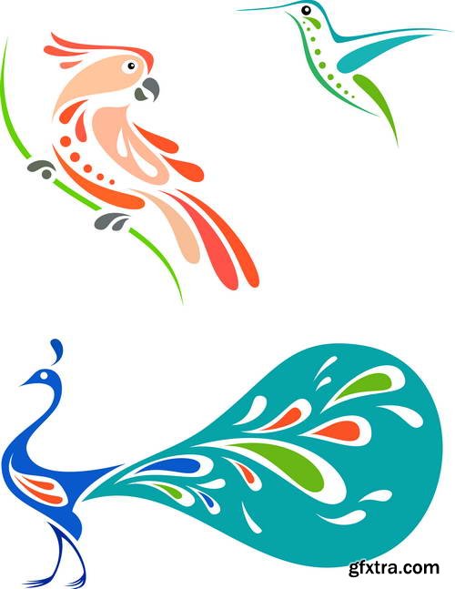 Stylized Birds II, 25xEPS Stylized Birds II, 25xEPS