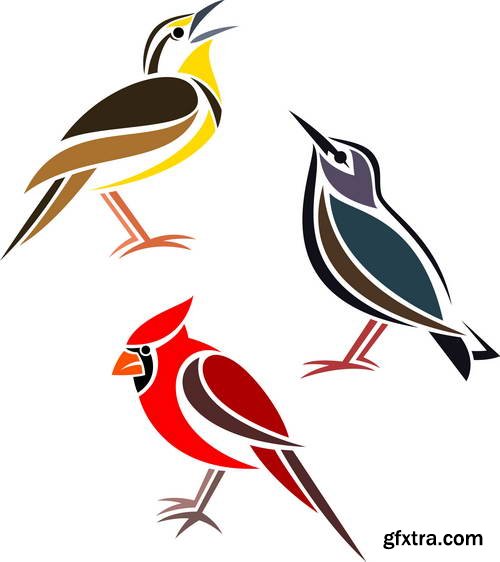 Stylized Birds II, 25xEPS Stylized Birds II, 25xEPS