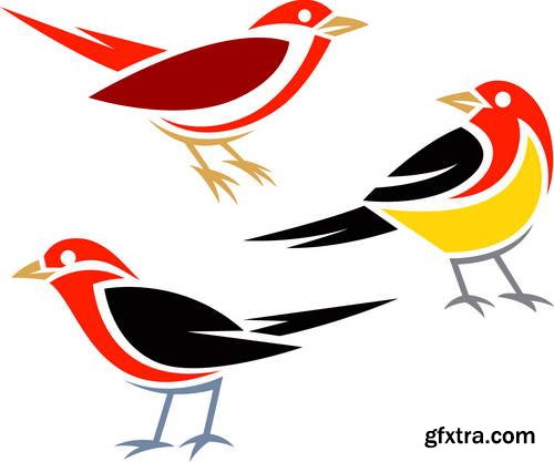 Stylized Birds II, 25xEPS Stylized Birds II, 25xEPS