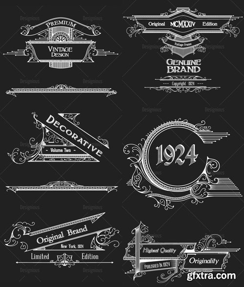 Vector Vintage Ornaments and Brushes Set 2