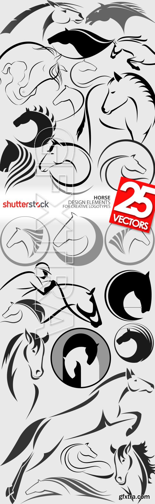Horse Design Elements 25xEPS
