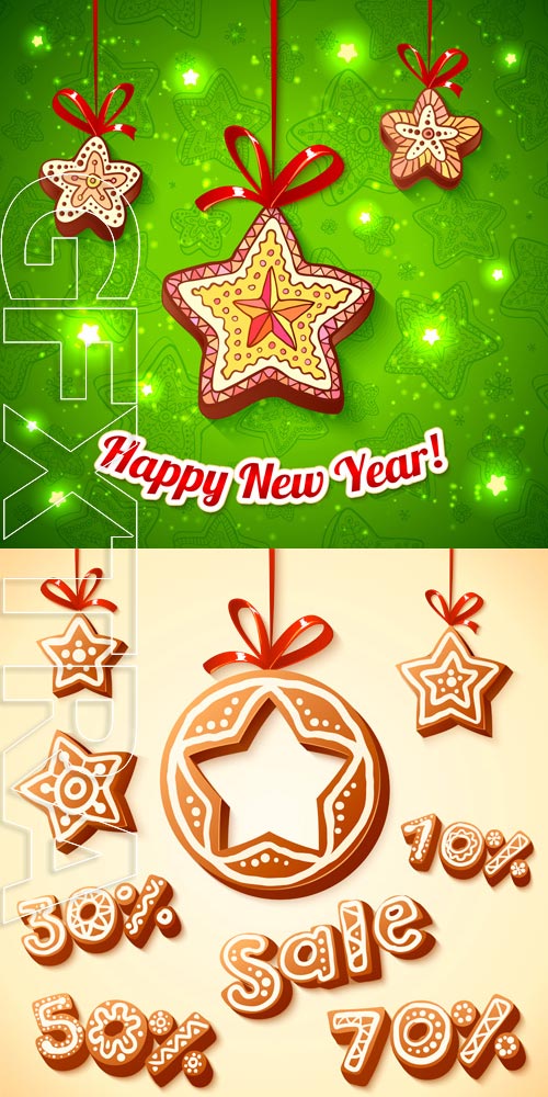 Legal release - Sweet Christmas cards and elements vector
