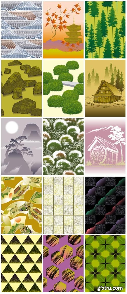 SoftEgg - DesignPower Wagara 5 Vector Patterns 100xEPS