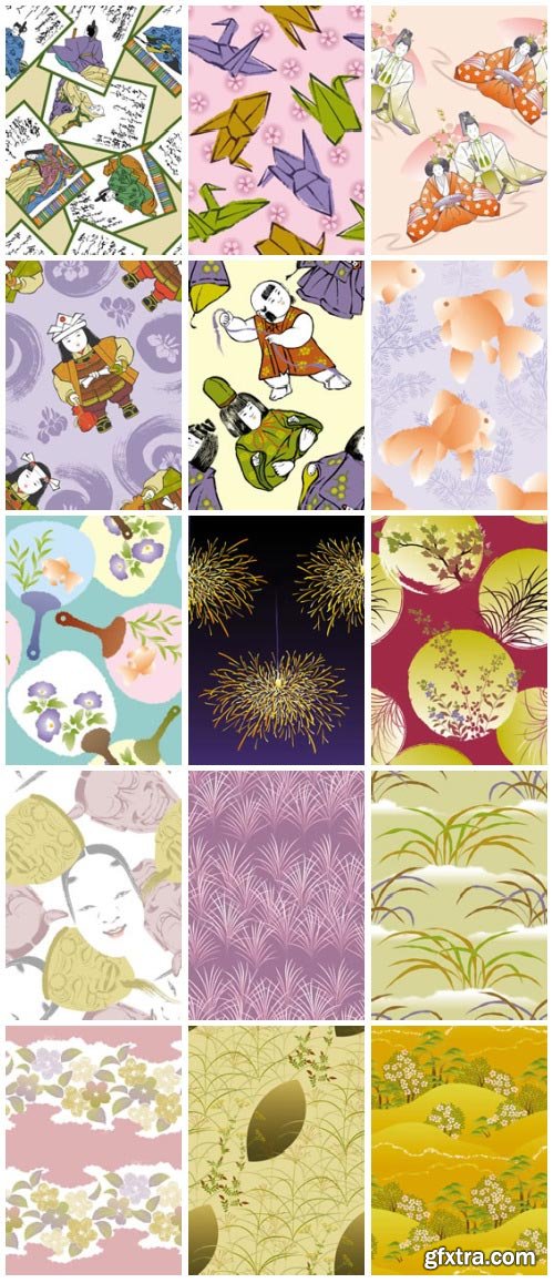 SoftEgg - DesignPower Wagara 5 Vector Patterns 100xEPS