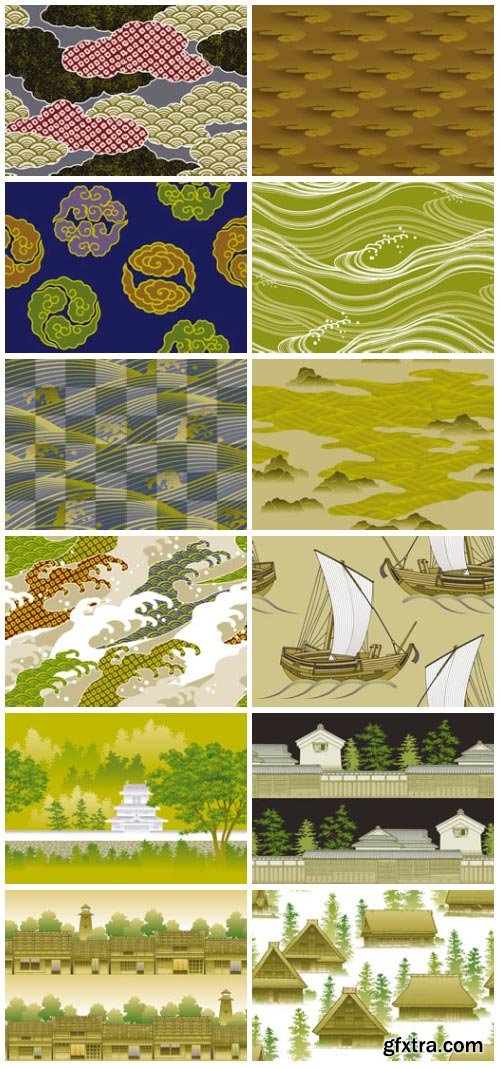 SoftEgg - DesignPower Wagara 6 Vector Patterns 100xEPS