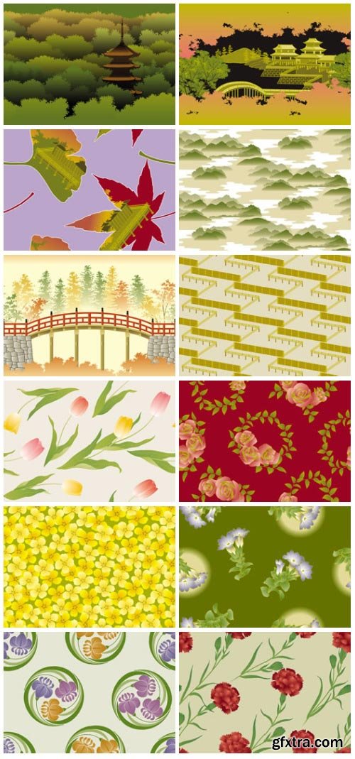 SoftEgg - DesignPower Wagara 6 Vector Patterns 100xEPS