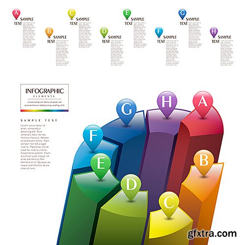 Design templates for enterprises, infographics 7 - Vector