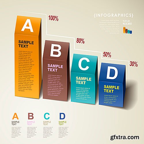 Design templates for enterprises, infographics 7 - Vector