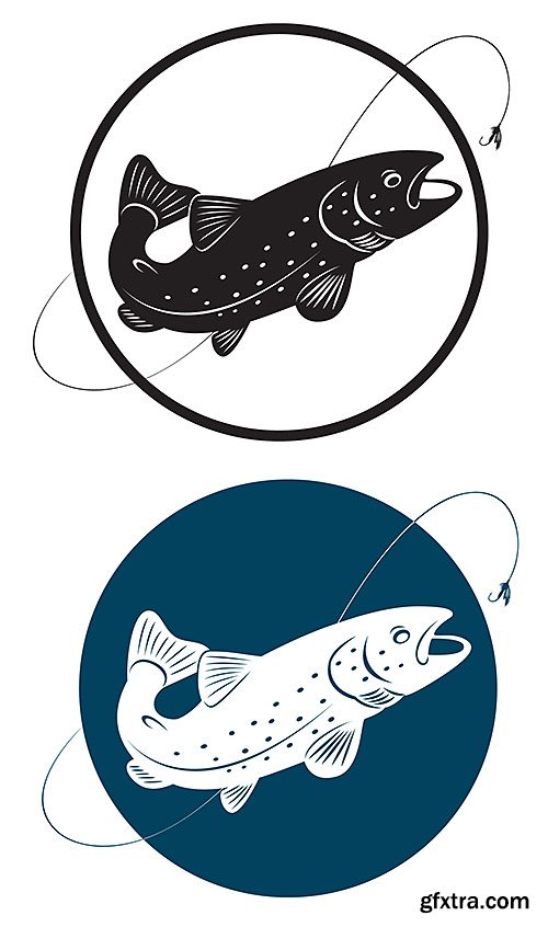 Fishing for spinning, trophies - Vector