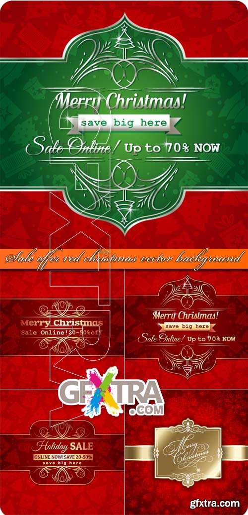Sale offer red christmas vector background