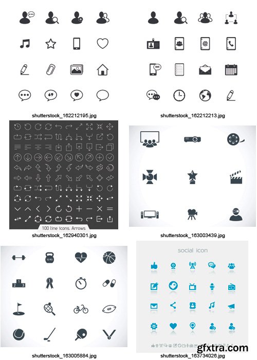 Amazing SS - Black &amp; White Icons 8, 25xEPS