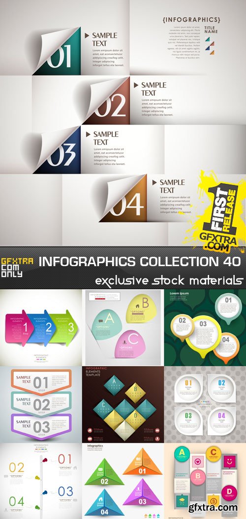 Collection of infographics vol.40, 25xEPS Collection of infographics vol.40, 25xEPS
