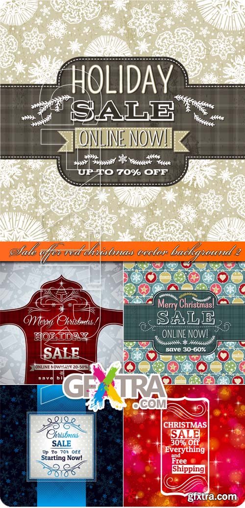 Sale offer red christmas vector background 2