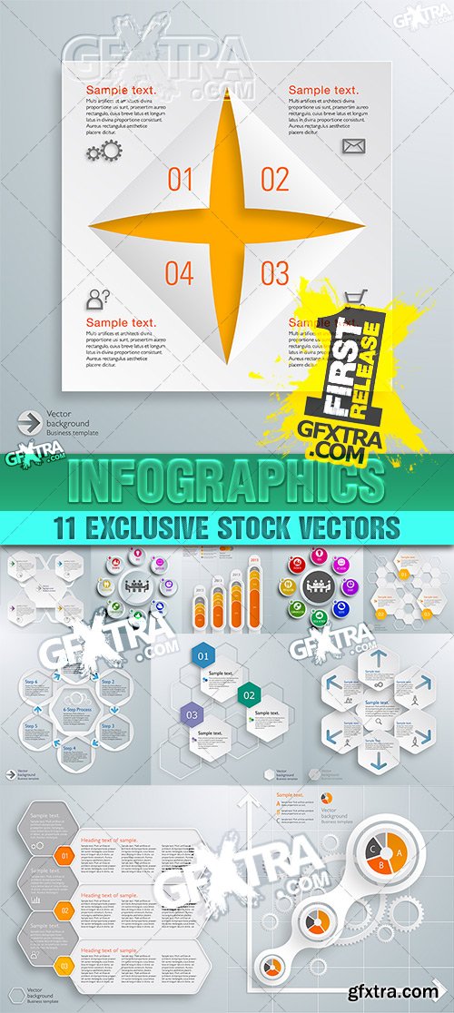 Design templates for enterprises, infographics 9 - Vector