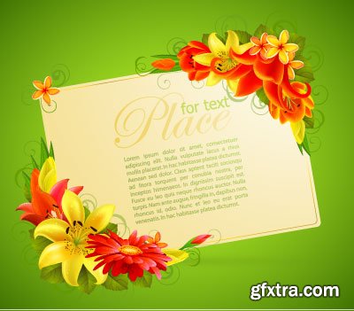 Greeting Cards with Flowers 13xEPS