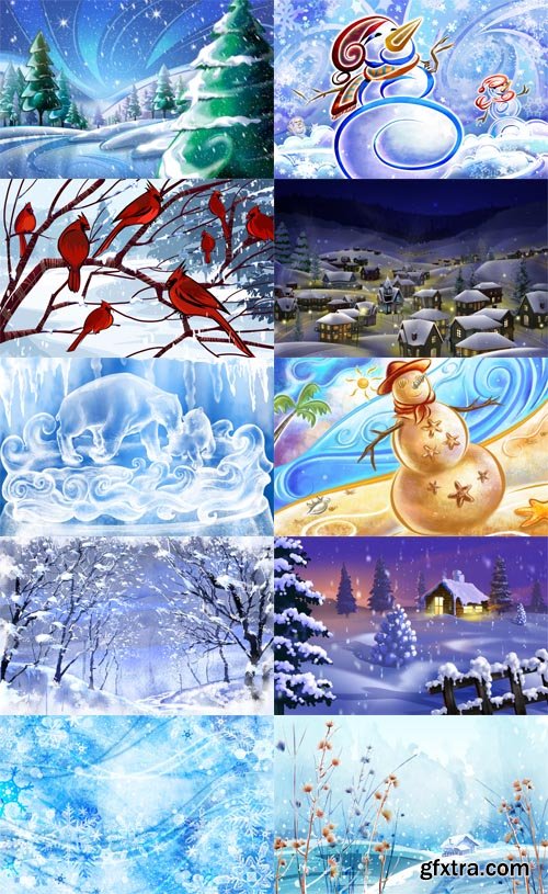 10 PSD Winter Illustrations