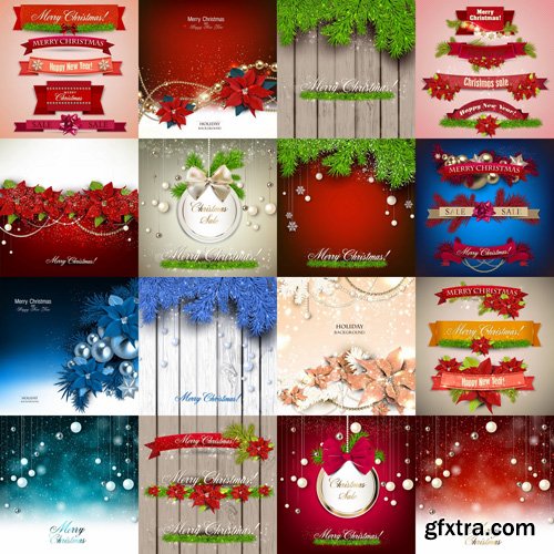 Christmas Backgrounds & Ribbons 25xEPS Christmas Backgrounds & Ribbons 25xEPS