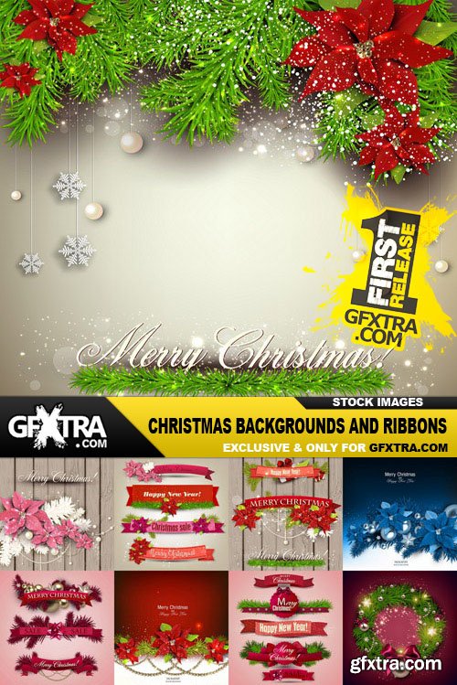 Christmas Backgrounds & Ribbons 25xEPS Christmas Backgrounds & Ribbons 25xEPS