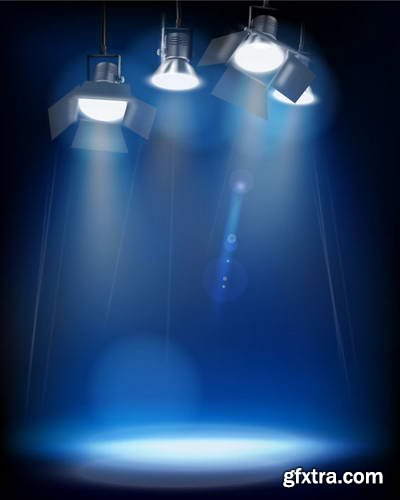 Vector Stages &amp; Spot Lights 25xEPS