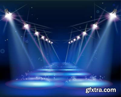 Vector Stages &amp; Spot Lights 25xEPS