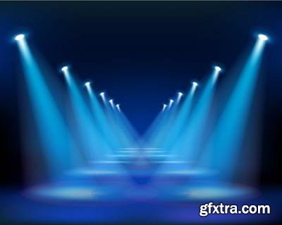 Vector Stages &amp; Spot Lights 25xEPS