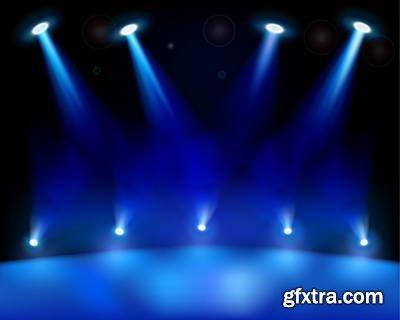 Vector Stages &amp; Spot Lights 25xEPS