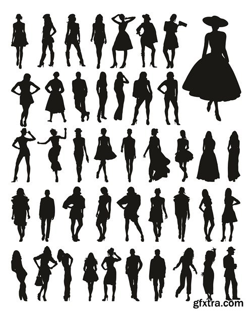 Silhouettes Collection, 25 EPS, AI, SVG