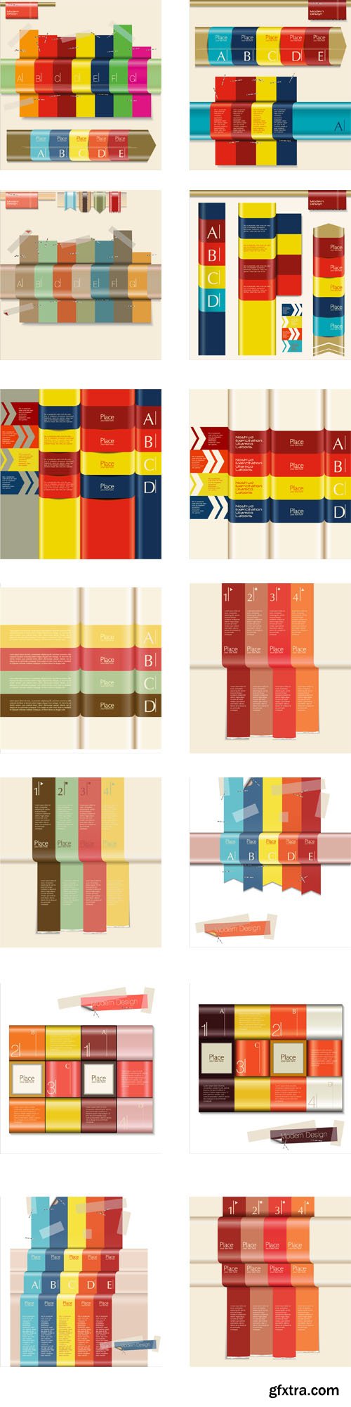 Modern design of numbered banners, 20xEPS Modern design of numbered banners, 20xEPS