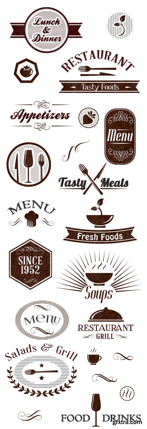 Restaurant Logos Vector Set