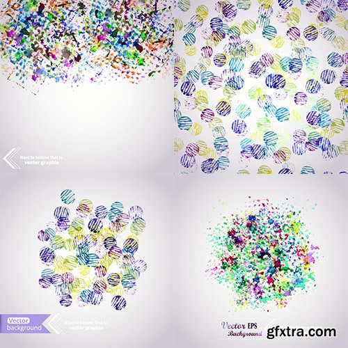 Abstract Hand Drawn Watercolor Vectors 25xEPS
