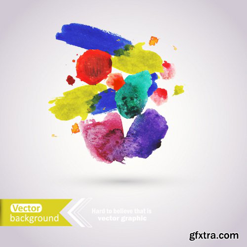 Abstract Hand Drawn Watercolor Vectors 25xEPS