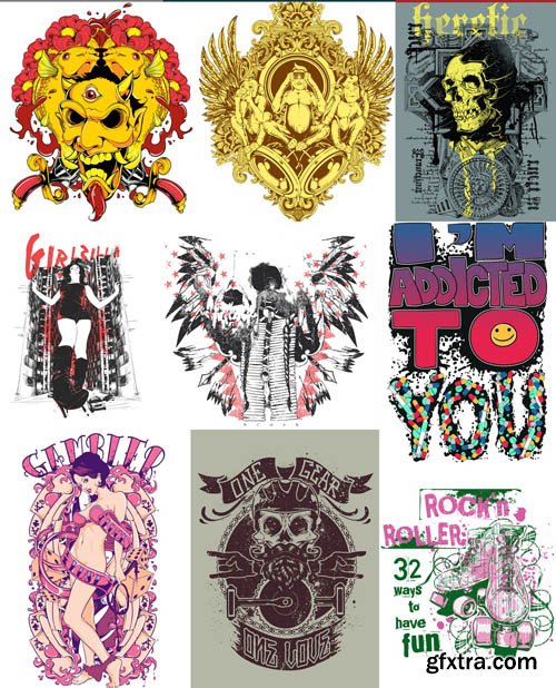 Design of T-Shirts #2 - 25x EPS