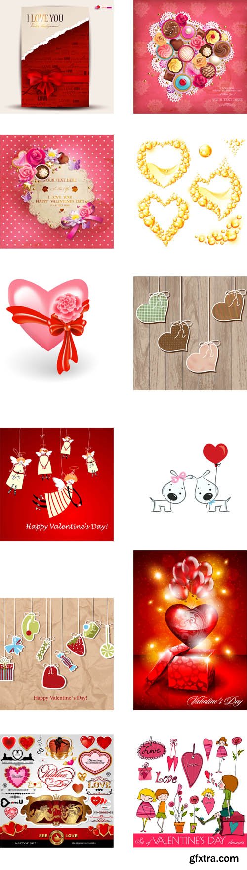 Valentine`s Day cards, elements and symbols, 25xEPS