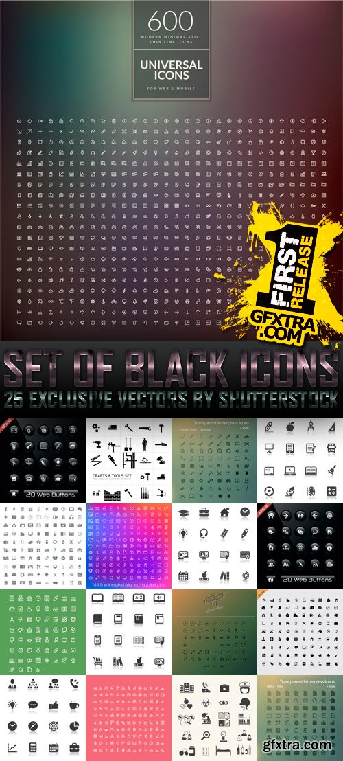 Amazing SS - Set of Black Icons (vol.2), 25xEPS