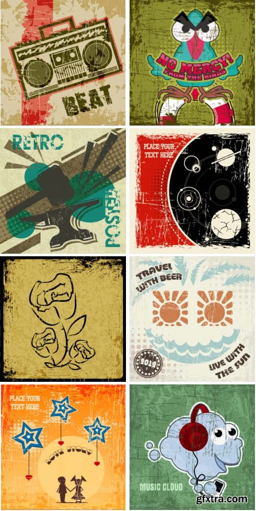 Retro Backgrounds 150xEPS
